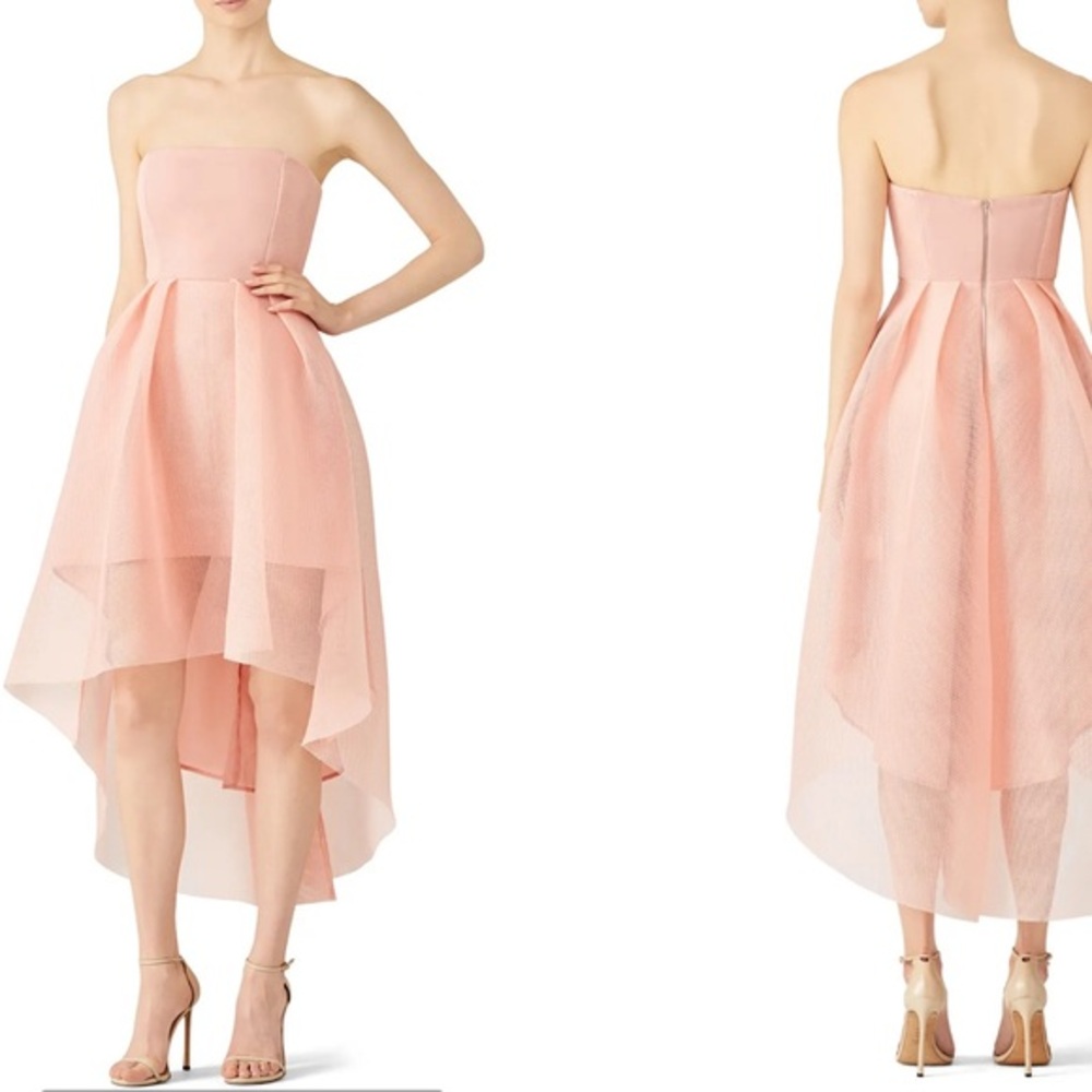 ELLIAT Blush Pink Strapless Cocktail High Low Elysian Dress Size Large